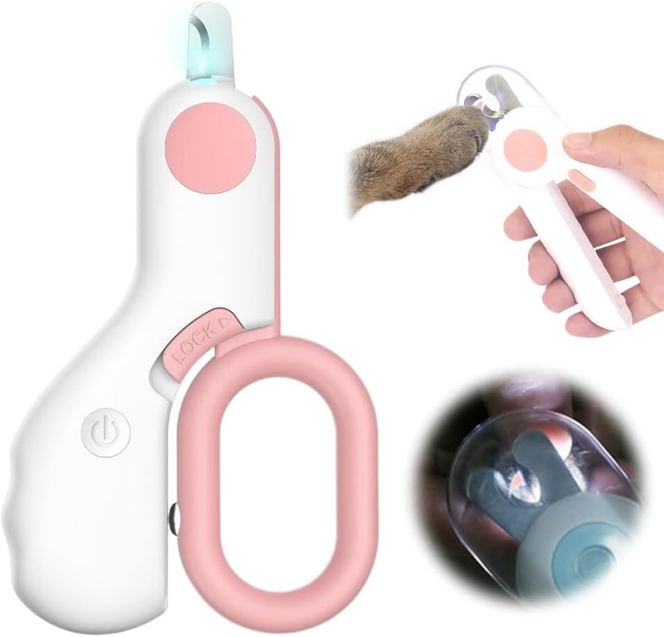 LED Pet Nail Clipper Cat Nail Clipper With Light Led Pet Nail Clippers For Cats Dogs Trim Your Pets Nails Easy And Pain-Free Grooming Tool Pet Nail Clippers