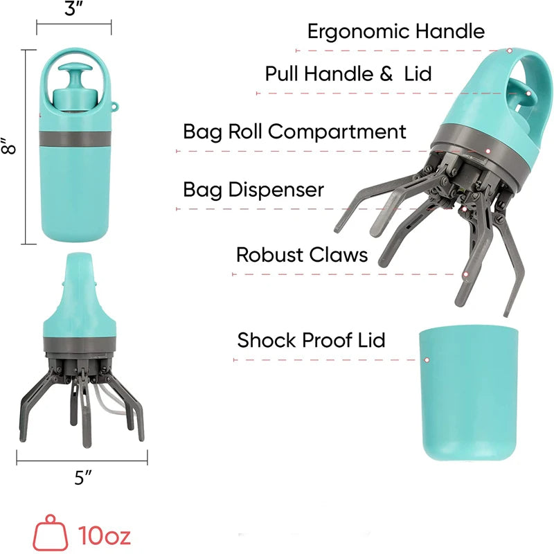 PawsGuard™ - Portable Poop Scooper with Built-In Bag Dispenser