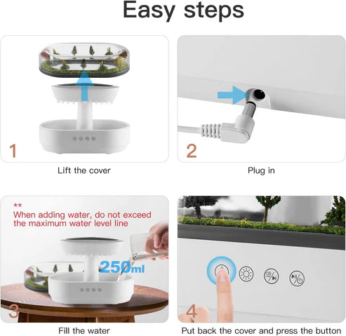 Aroma Raindrop Humidifier With Colourful Lights