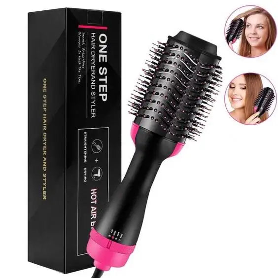 One Step Hair Dryer & Volumizer Salon Hair Dryer Hot Air Paddle Styling Brush Negative Ion Generator Hair Straightener Curler