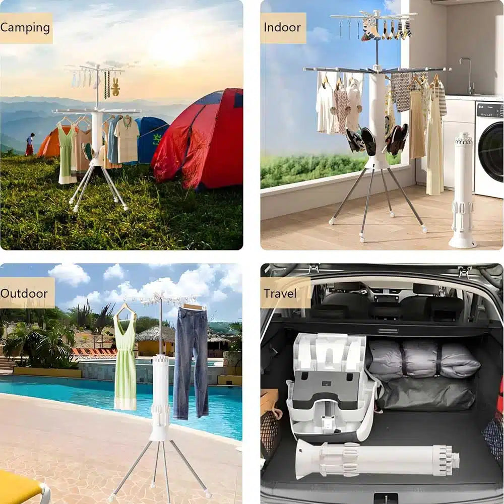 All-in-one 360° Rotating Drying Stand Portable Octopus Rack