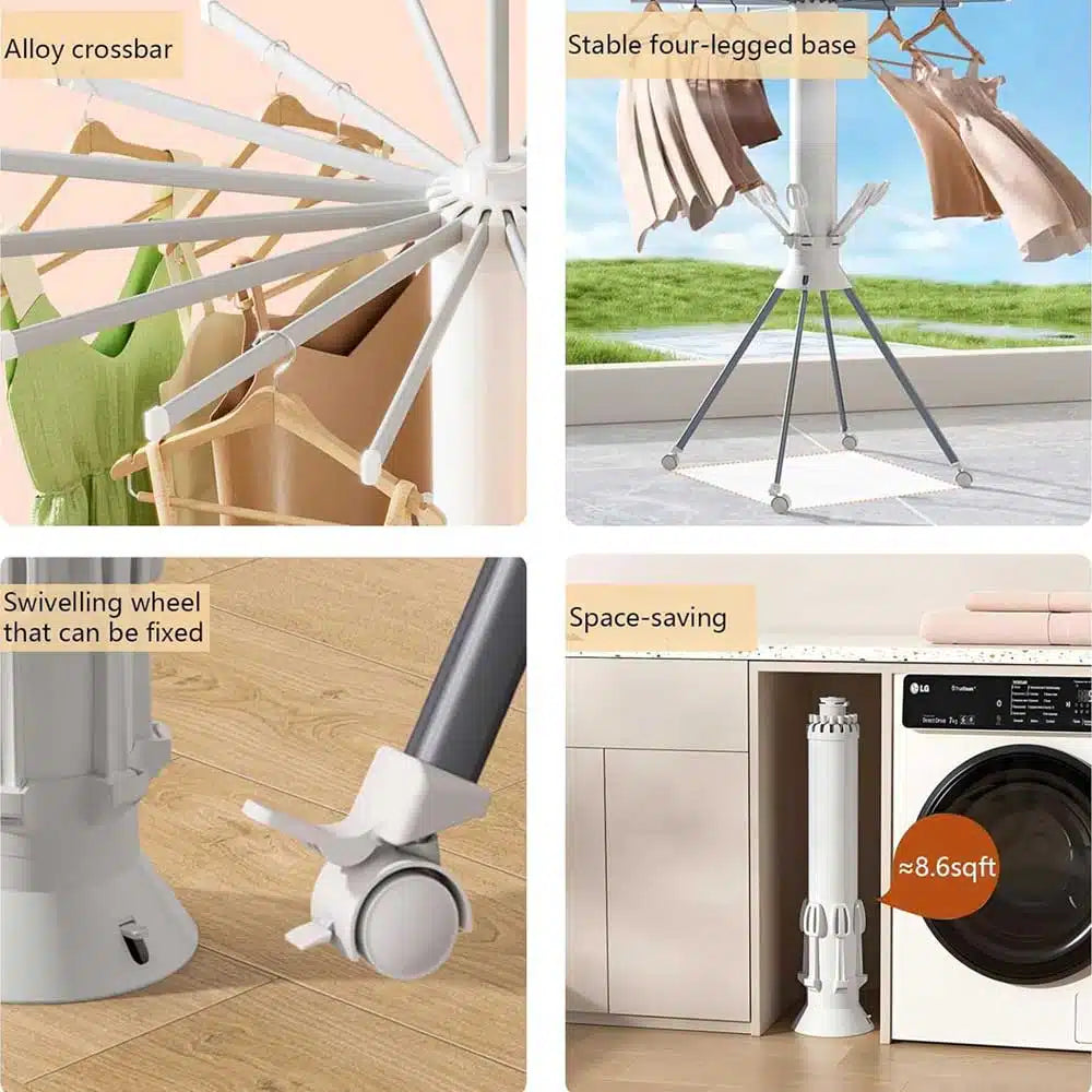 All-in-one 360° Rotating Drying Stand Portable Octopus Rack
