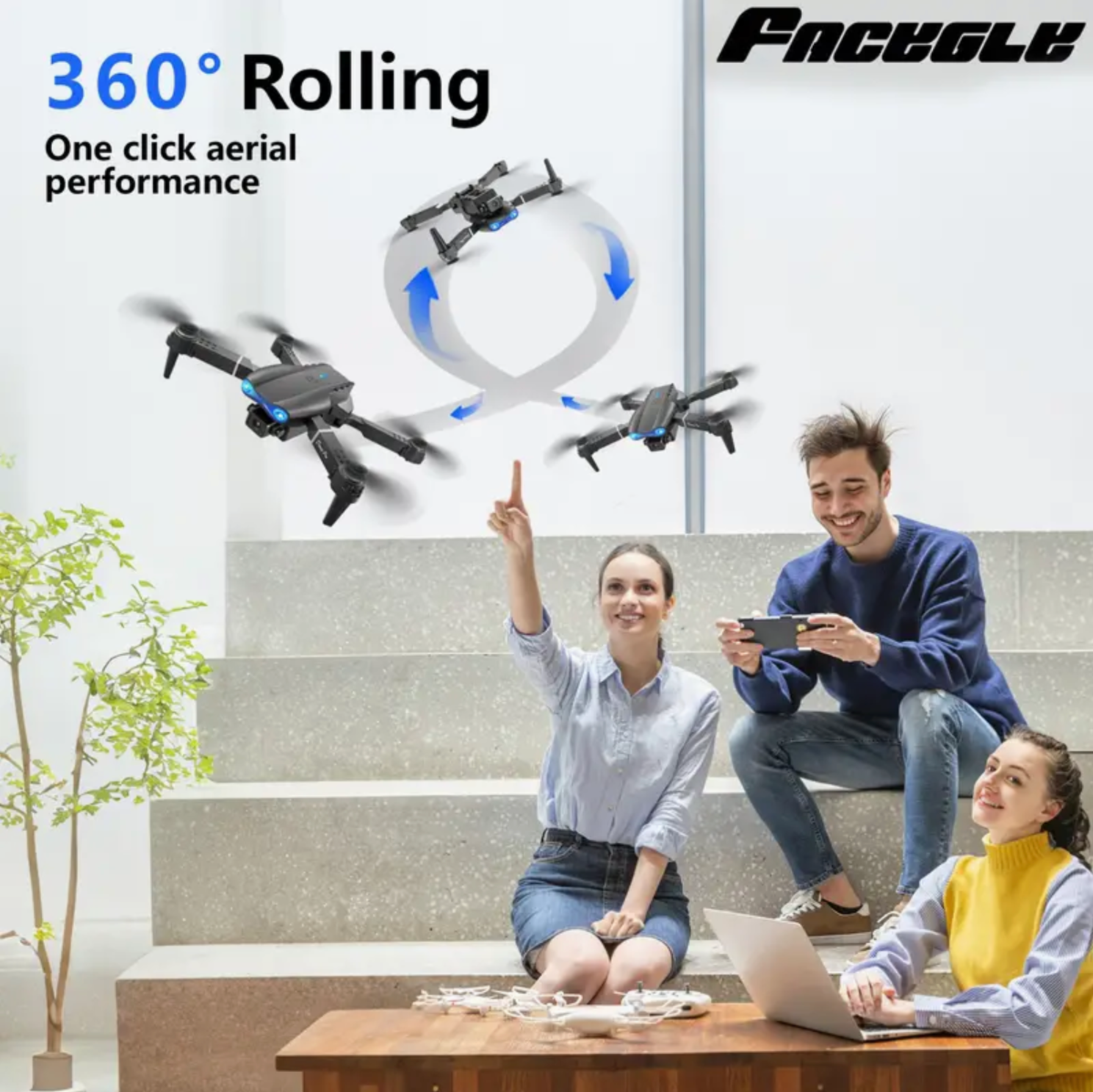 E99 PRO 4K Dual Camera Foldable Mini Drone with Obstacle Avoidance & Height Hold