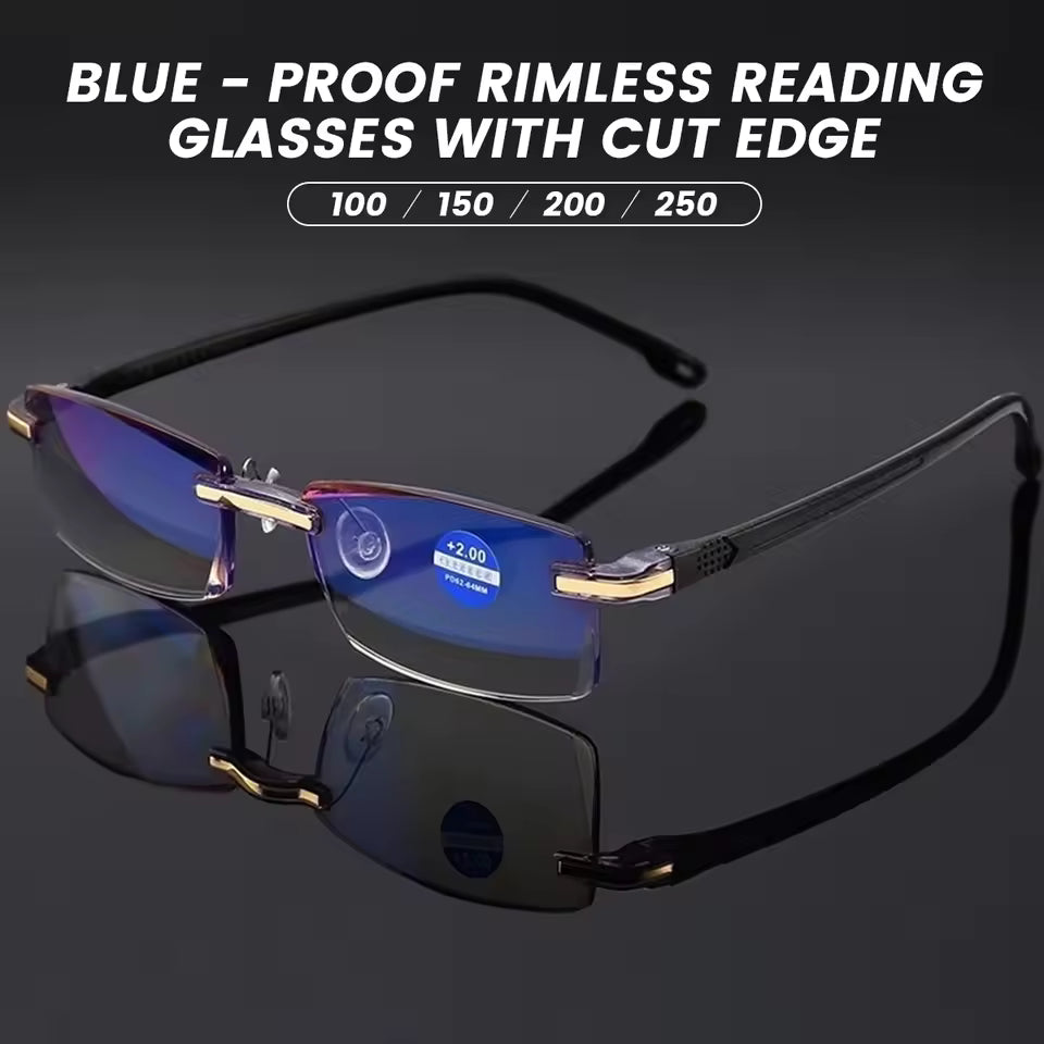 Rimless Anti Blue Ray Reading Glasses Men Women