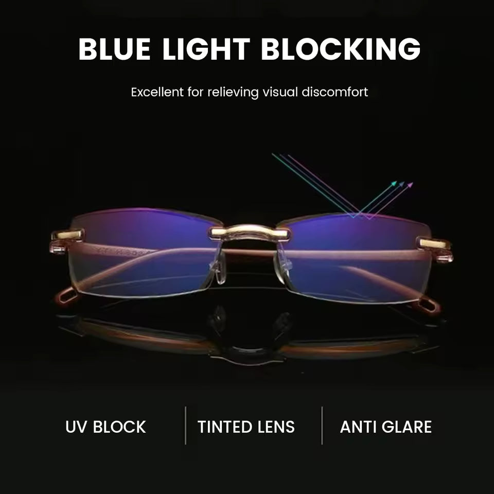 Rimless Anti Blue Ray Reading Glasses Men Women