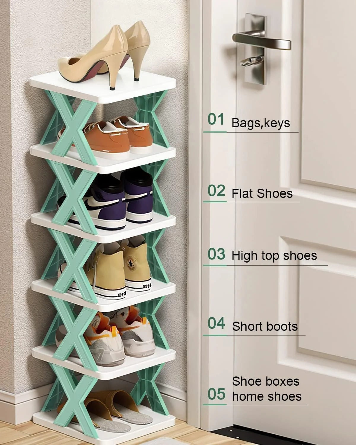 X-Shaped Shoe Rack