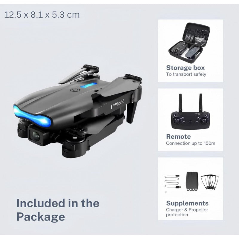 E99 PRO 4K Dual Camera Foldable Mini Drone with Obstacle Avoidance & Height Hold
